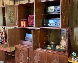 East Asian rosewood entertainment display unit