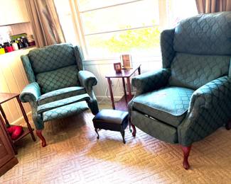 Pair of wingback recliners