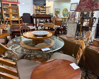 Glass top table and chairs