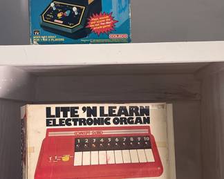 VINTAGE,COLECO TABLETOP PAC-MAN GAME, VINTAGE LITE ‘N LEARN ELECTRONIC ORGAN