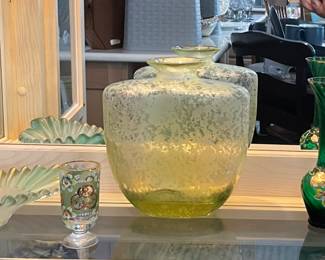 GOLD GILD VASES, ARTGLASS