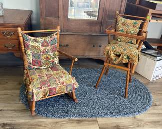 PRECIOUS VINTAGE CHILDREN’S ROCKER & DOLL HIGH CHAIR