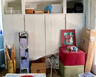 JUMBO CANVAS PRINT RACK NIB, UPHOLSTERED OTTOMANS, EAGLE PEAK LEAN TO GREENHOUSE NIB
