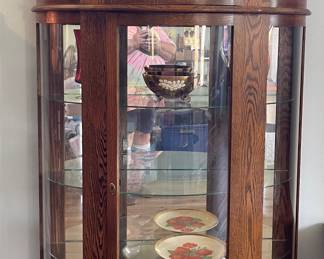 GORGEOUS LEADED GLASS CURIO CABINET