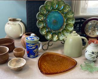 WOOD BOWLS, PITCHERS