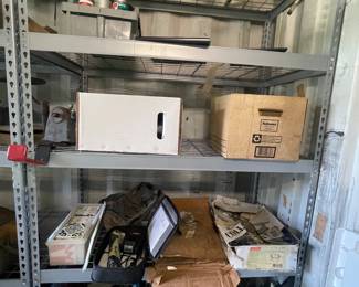 METAL SHELVES, CLEANING SUPPLIES