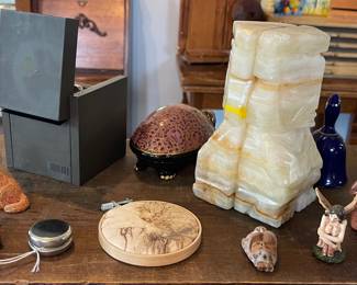 AZTEC CARVED ONYX BOOKENDS