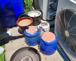 Outdoor pots and pottery.
