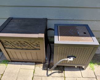 Storage box and hose reel storage.