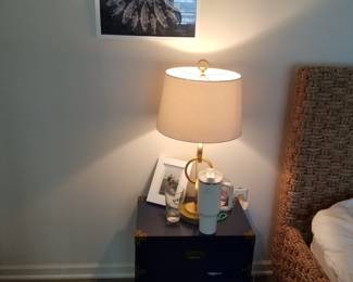 End table; table lamp