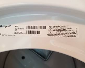 Whirlpool ELECTRIC dryer