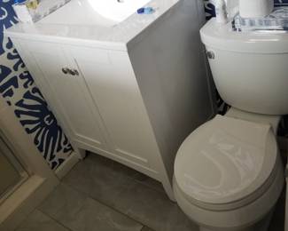 Bath vanity; commode