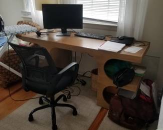 Desk; ergonomic chair