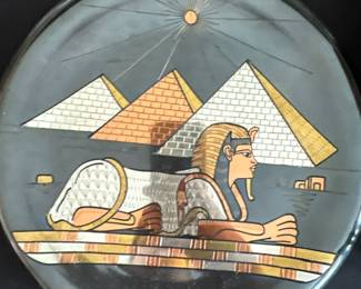Egyptian-themed decorative plates 