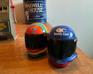 2 mini Simpson racing helmets 