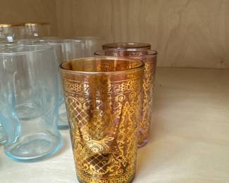 Italian Collezione Depression Era Gold Juice Glasses 
