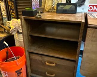 walnut book shelf chest 