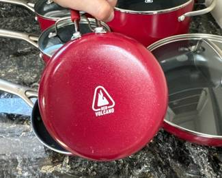 Red Volcano Textured Ceramic Nonstick Cookware 