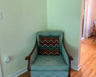 Tufted Turquoise Arm Chair 