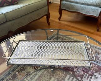 Wire metal serving tray 