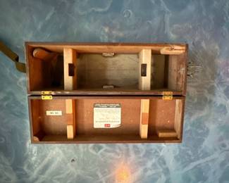 vintage wood Survey equipment Box