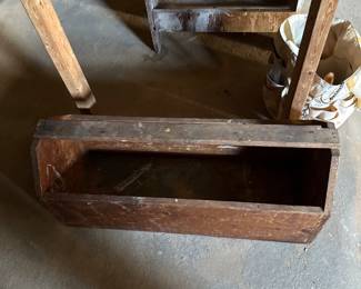wooden vintage tool box 