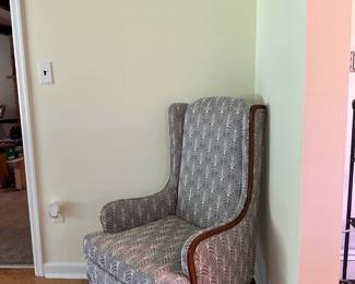 upholstered wing chair 