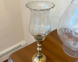 brass hurricane candle holder 