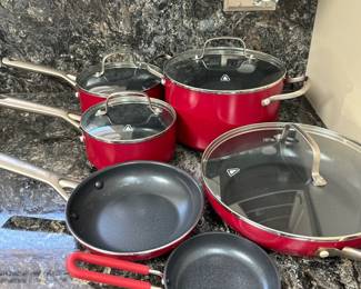 Red Volcano Textured Ceramic Nonstick Cookware 