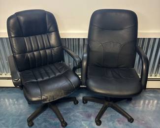 Black Leather Swivel Office Chairs 