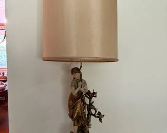 Spelter Cast metal Figural Lamp 