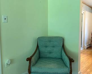 Tufted Turquoise Arm Chair 
