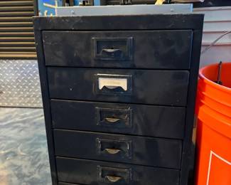 6 drawer black metal cabinet 
