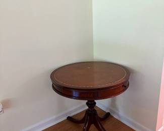 round cherry wood side table 