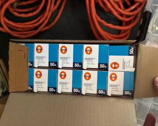 box of 50watt bulbs 