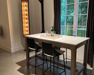 High top stone top table and stools 