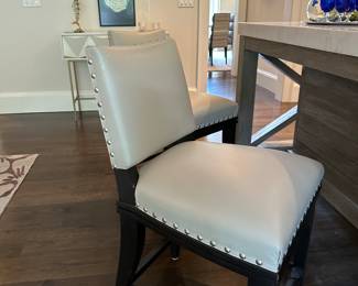 Mattaliano Armless Counter Swivel 
Bar Stools  w/ Pewter Nailhead trim 36"H 
