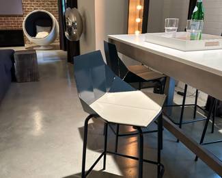 Custom stools with leather seats