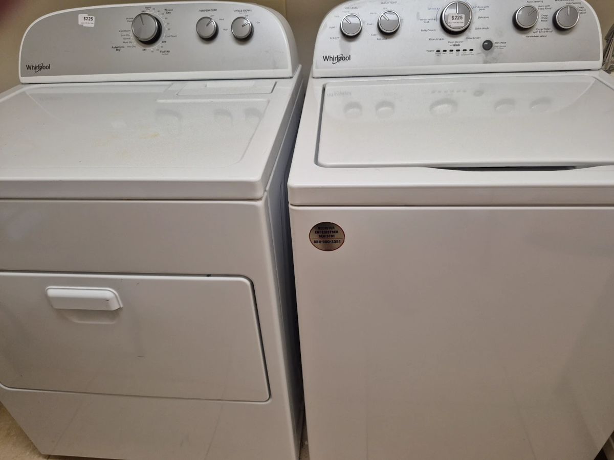 Whirlpool washer and dryer is only 3 years old and gently used.