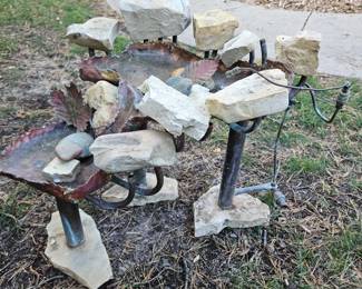 Lovely small hand made fountain bought at an art fair. Artist: Rod Bearup Empire MI.