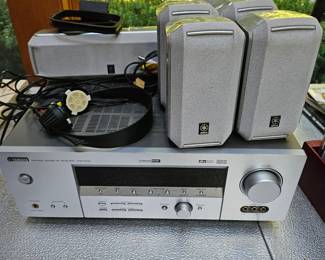 Yamaha receiver and surround sound speakers and bar