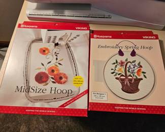 Husqvarna machine attachment embroidery hoops .. like new or actually new.