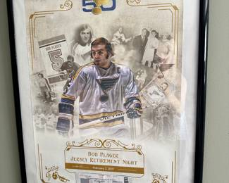 Bob Plager Retirement Jersey Print