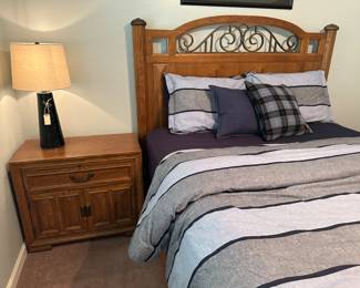 Nightstand and Contemporary Lamp