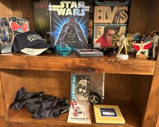 Elvis Ornaments and Misc, 3D Glasses, Hockey Memorabilia 