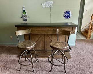 Bar with 2 Swivel Chairs purchased 9/2023
