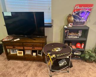 Mizzou Pop-up Table , Bookcase, Sports’ Books 