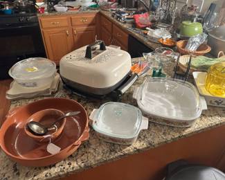 Corning ware, Hoover Electric Skillet, etc