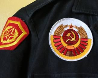 1980's Ukranian (Soviet) Navy Jacket W/Pins & 1 Ruble