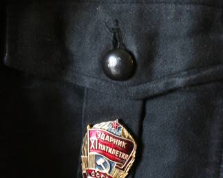 1980's Ukranian (Soviet) Navy Jacket W/Pins & 1 Ruble